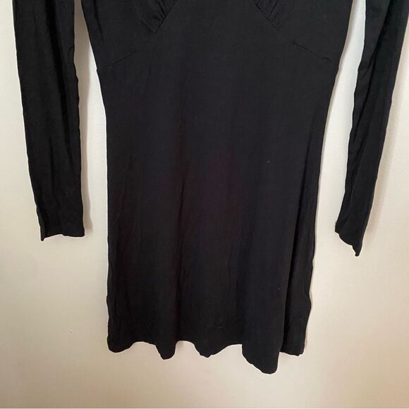 BP Dress Long Sleeve V-Neck Mini Black Solid Casual Neutral - Picture 5 of 10